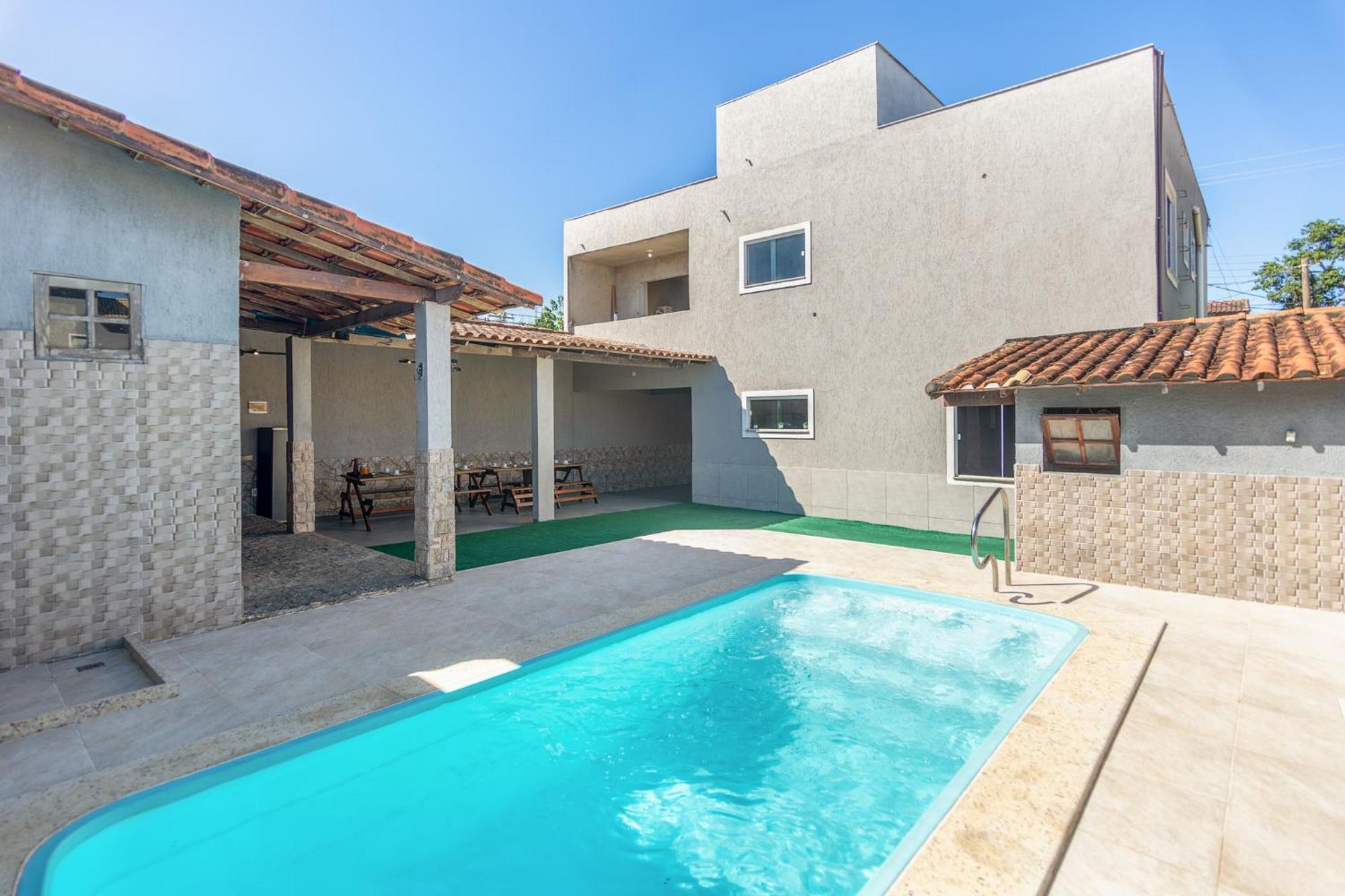 Refugio Tropical Casa De Praia Com Piscina Aquecida E 4 Suites E Garagem 3 Carros, 800 Mtrs Da Praia Internet 700 Mbps, Condominio Privado Com Pista De Skate , Quadra De Futevolei , Campos E Quadras De Futebol! Cabo Frio Luaran gambar